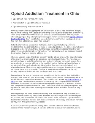 Opioid Addiction Treatment in Ohio