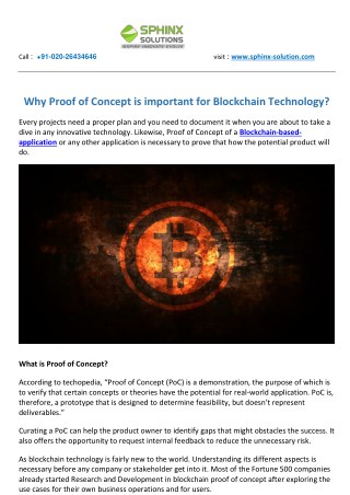 Why Proof of Concept is important for Blockchain Technology