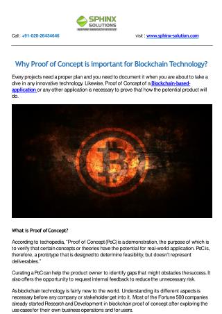 Why Proof of Concept is important for Blockchain Technology