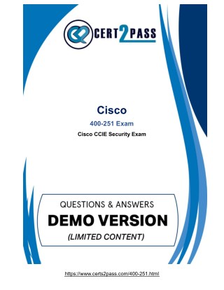 Cisco 400-251 Exam Dumps PDF Updated 2018