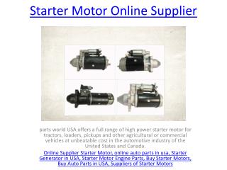 Buy Online Starter Motor