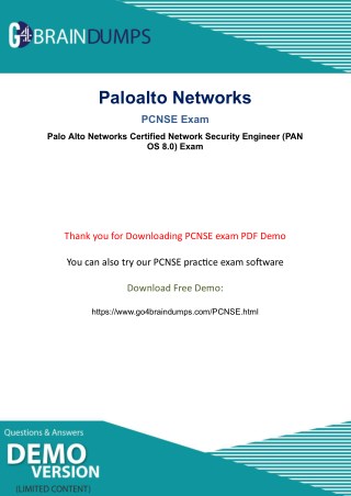 Paloalto Networks PCNSE Exam Dumps PDF Updated 2018