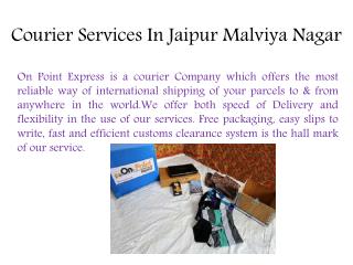 Courier Services In Jaipur Malviya Nagar