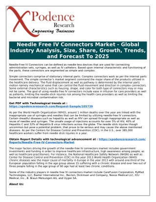 Vision 2025 - The Future of Needle Free IV Connectors Market Transformations and Growth Opportunities - 2018