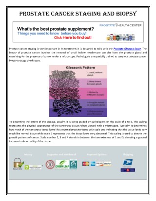 Prostate cancer staging and biopsy