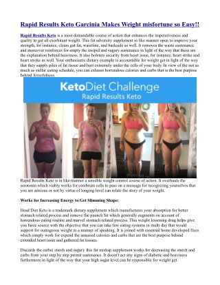 Rapid Results Keto : 100% Natural Weight Loss formula