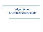 Allgemeine Literaturwissenschaft