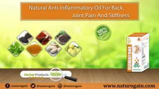 Natural Oil for Muscle Pain, Stiffness, Arthritis and Joint Pain