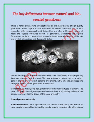 The key differences between natural and lab-created gemstones