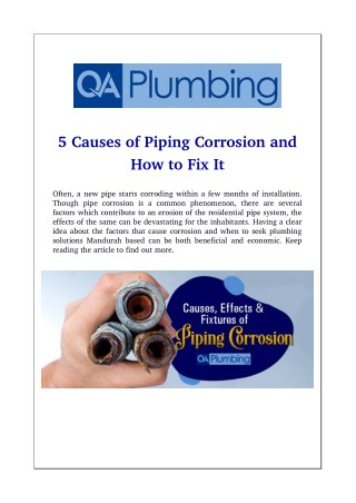 5 Causes of Piping Corrosion and How to Fix It