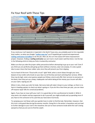 Fix Your Roof with These Tips