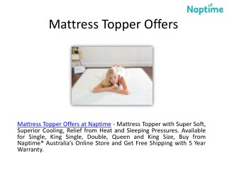 Single Size Memory Foam Mattress Topper at Naptime