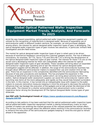 Optical Patterned Wafer Inspection Equipment Market Growing Stupendously