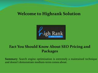 ORM packages, SEO pricing packages - highranksolution.com