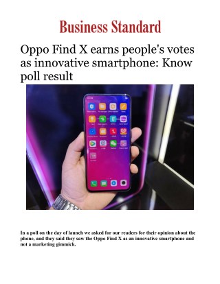 Oppo Find X earns people's votes as innovative smartphone: Know poll resultÂ 