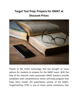Target Test Prep: Prepare for GMAT at Discount Prices