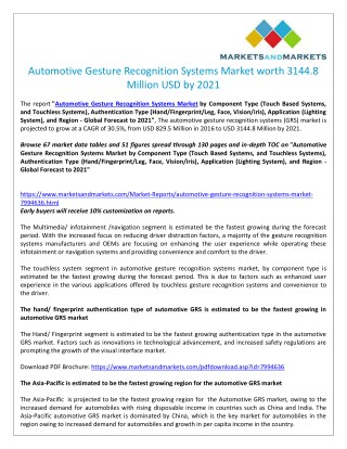 Consumer Preference for Application Based Technologies for automotive gesture recognition market