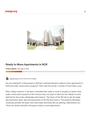 Ready to move apartments in NCR