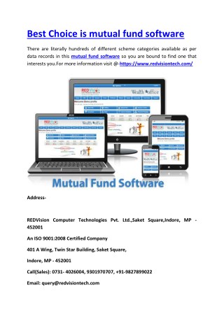 Best Choice is mutual fund software