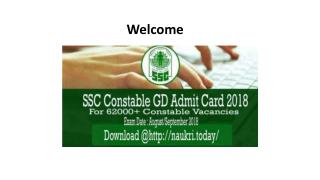 SSC Constable GD Admit Card 2018 - Download All Region Call letter Here