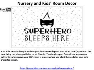 Nursery and Kidsâ€™ Room Decor