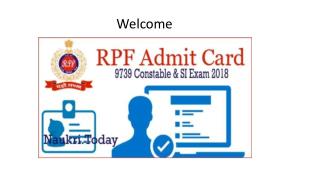 RPF Admit Card 2018 - Download RPF Constable & SI Call Letter 2018