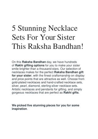 5 Stunning Necklace Sets For Your Sister This Raksha Bandhan!