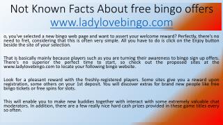 Not Known Facts About free bingo offers