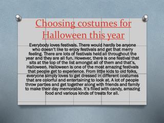 Choosing costumes for Halloween this year