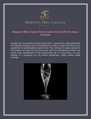 Reasons Why Crystal Items make Great Gifts for Every Occasion