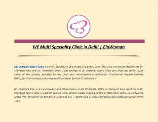 IVF Multi Speciality Clinic in Delhi | ElaWoman