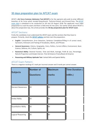 AFCAt preparation tips and tripcks