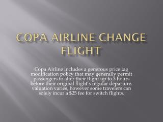 Copa Airline Change Flight