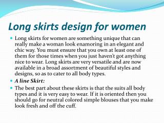 Long skirts design for women