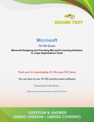 Get Latest Microsoft 70-705 VCE Exam 2018 - [DOWNLOAD and Prepare]