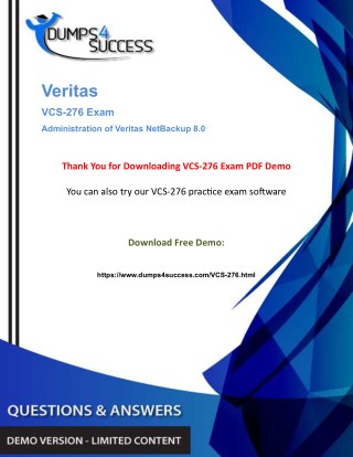 VCS-276 Dumps Questions - Veritas NetBackup 8.0 [VCS-276] Exam Question