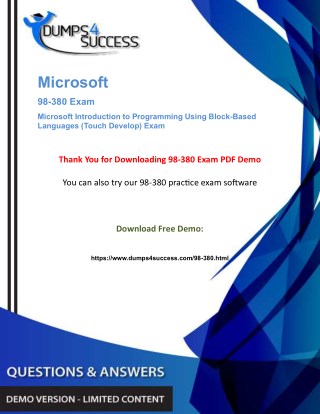 MTA 98-380 Dumps Questions - Microsoft Programming Management [98-380] Exam Question