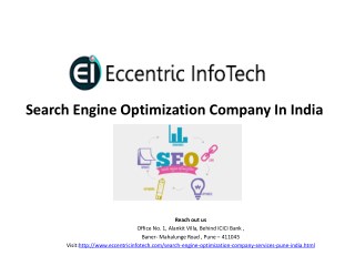 Search Engine Optimization Company in Pune, India - Eccentric Infotech