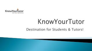 KnowYourTutor - Destination for Students & Tutors