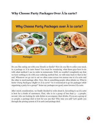 Why Choose Party Packages Over Ã€ la carte