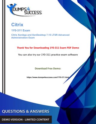 CCP-V 1Y0-311 Dumps Questions - Citrix StoreFront [1Y0-311] Exam Question