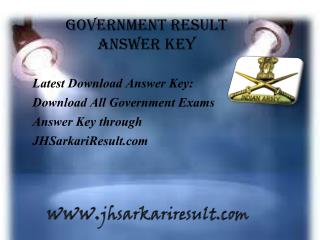 Government Result Answer Key