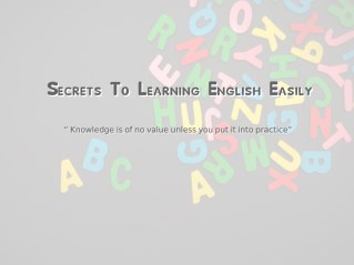 Secrets To Learning English Easily