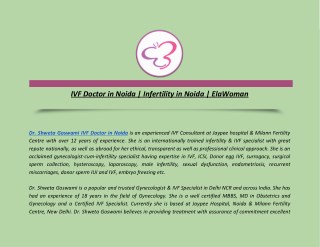 IVF Doctor in Noida | Infertility in Noida | ElaWoman