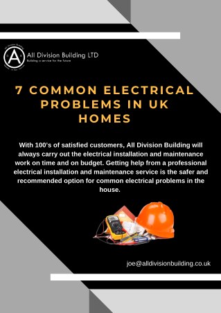 7 Common Electrical Problems in UK Homes