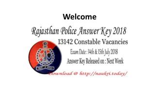 Rajasthan Police Answer Key 2018 - Raj Police Constable Exam Paper Solution