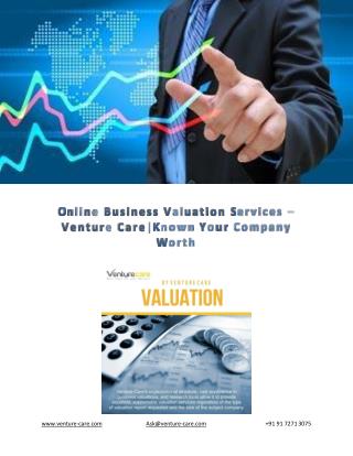 Online Business Valuation Services â€“Venture Care|Known Your Company Worth