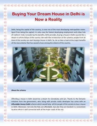 Buying Your Dream House in Delhi is Now a Reality