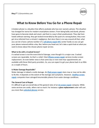 What to Know Before You Go for a Phone Repair