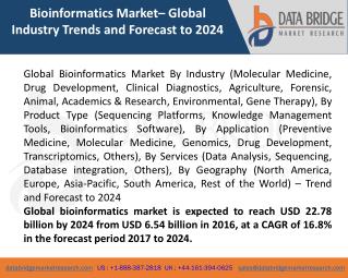 Global Bioinformatics Market â€“ Industry Trends and Forecast to 2024